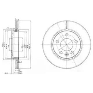 Delphi BG3893T Trasero Disco de freno — OEM 7H0615601B