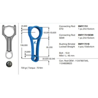 BMY 1701 Piston — OEM 11248473776
